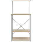 Armario microondas madera ingeniería blanco roble 60x39,6x123cm