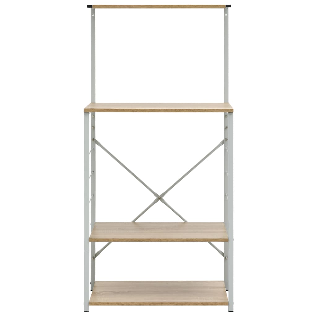 Armario microondas madera ingeniería blanco roble 60x39,6x123cm