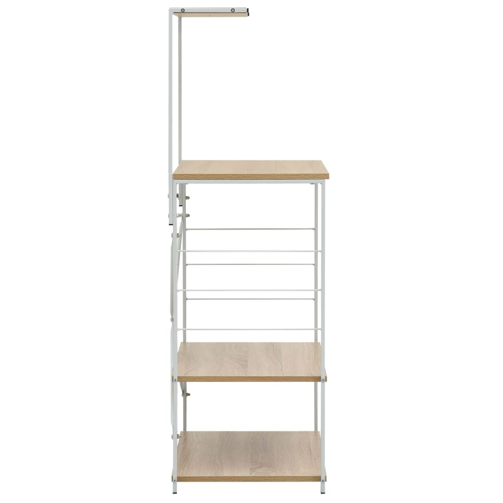Armario microondas madera ingeniería blanco roble 60x39,6x123cm