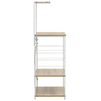 Armario microondas madera ingeniería blanco roble 60x39,6x123cm