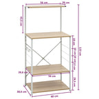 Armario microondas madera ingeniería blanco roble 60x39,6x123cm