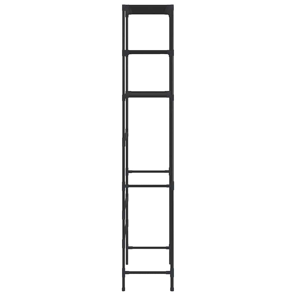 Estantería de 3 niveles sobre inodoro negro 53x28x169 cm