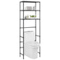 Estante de casa de banho de 3 níveis para WC, preta, 53x28x169 cm