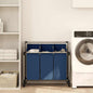 3-bag laundry sorter, blue steel