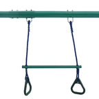 Juego de columpios con aros de gimnasia y 4 asientos acero