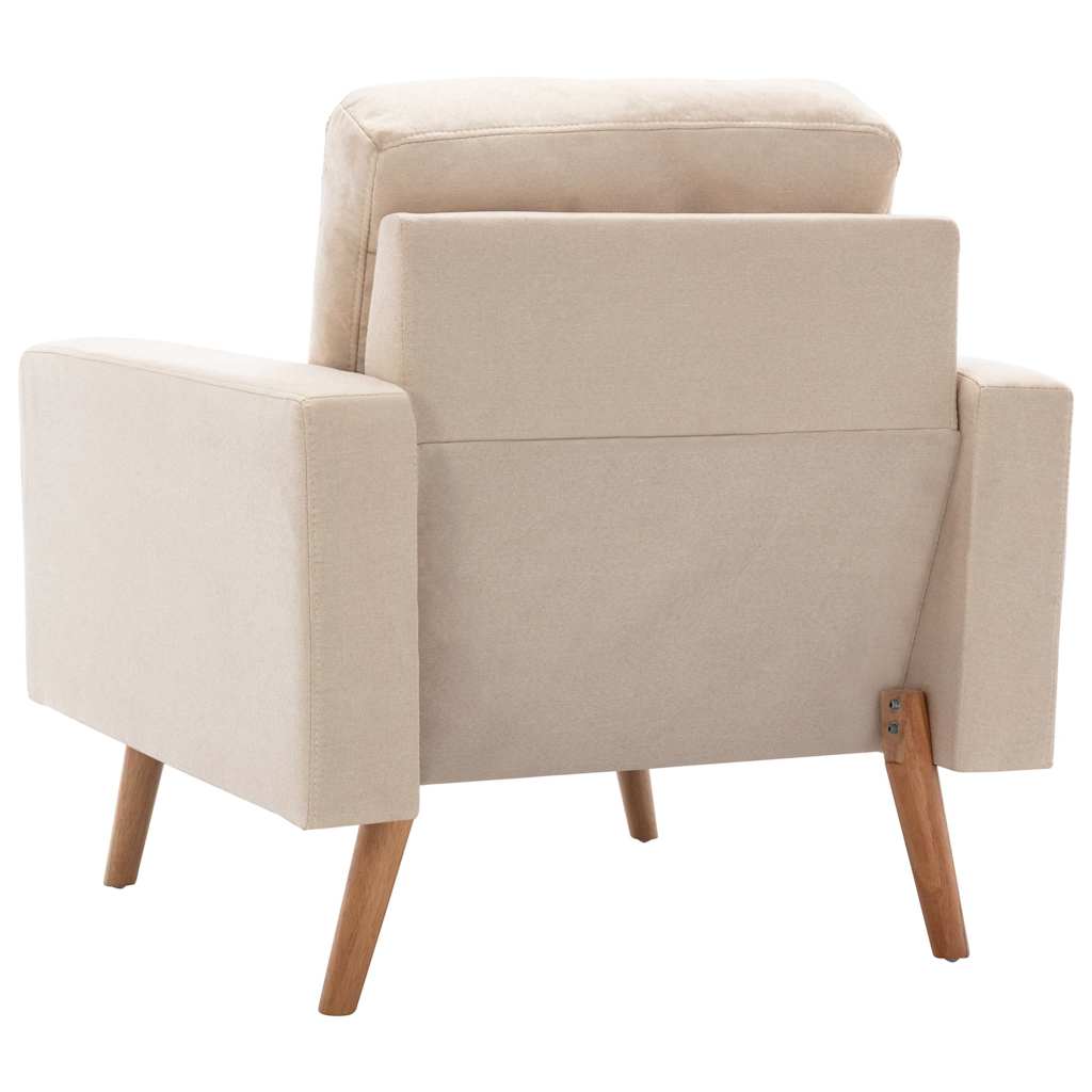 Sillón de tela color crema