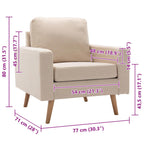 Sillón de tela color crema