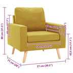Sillón de tela amarillo