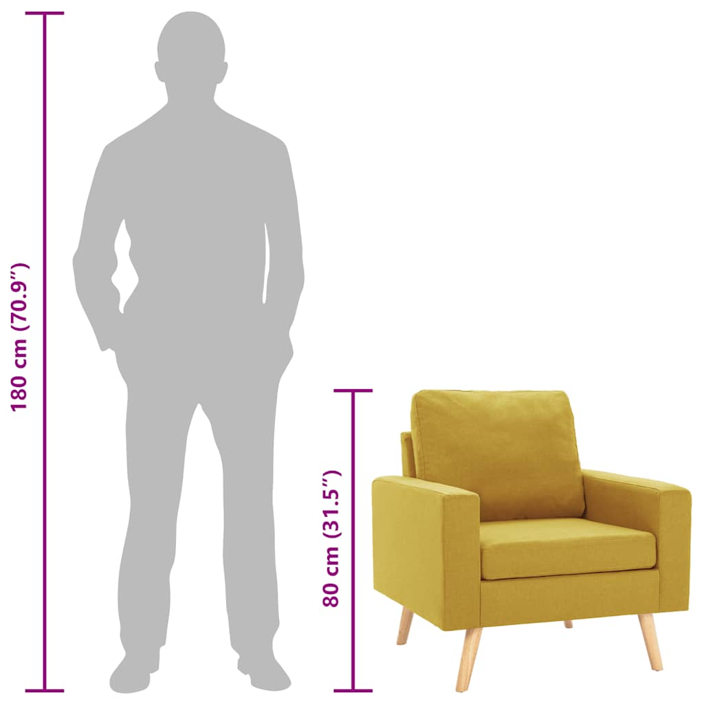Sillón de tela amarillo