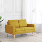 2-seater yellow fabric sofa