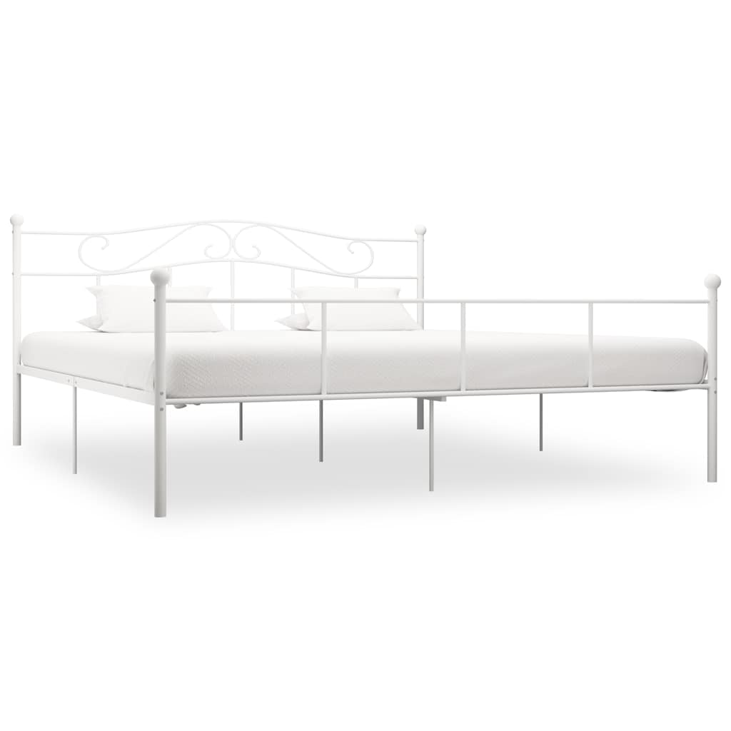 Cama con somier sin colchón metal blanco 90x200 cm