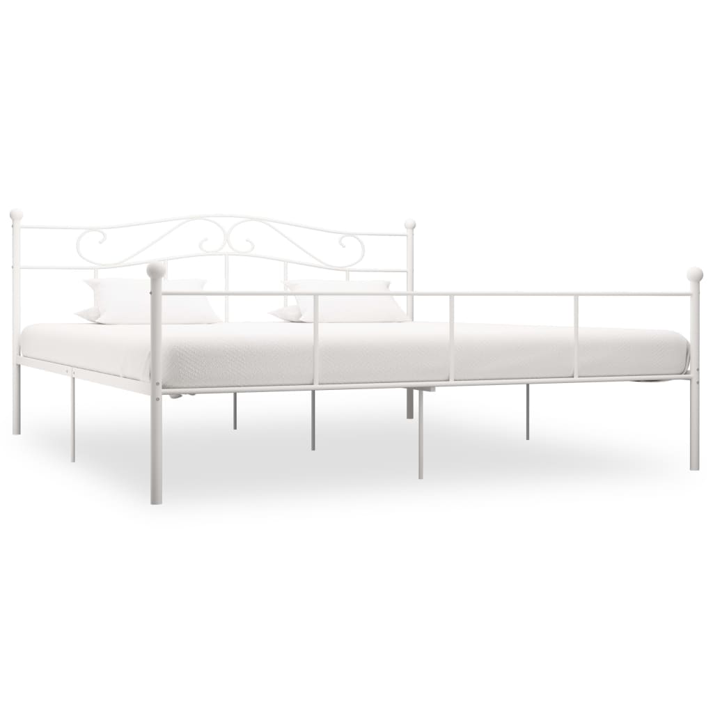 Estructura de cama con dosel metal blanco 100x200 cm