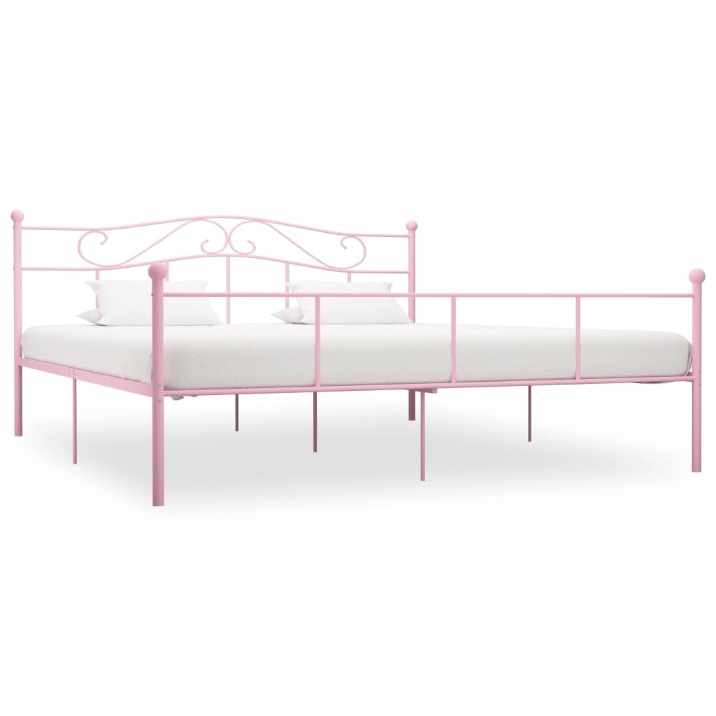 Cama con somier sin colchón metal blanco 90x200 cm