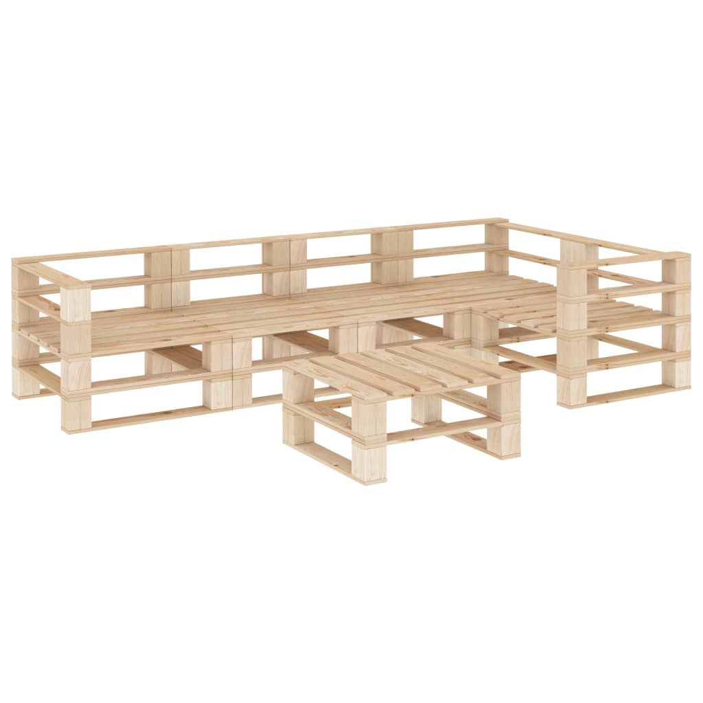 Juego de muebles de palés para jardín 6 piezas de madera