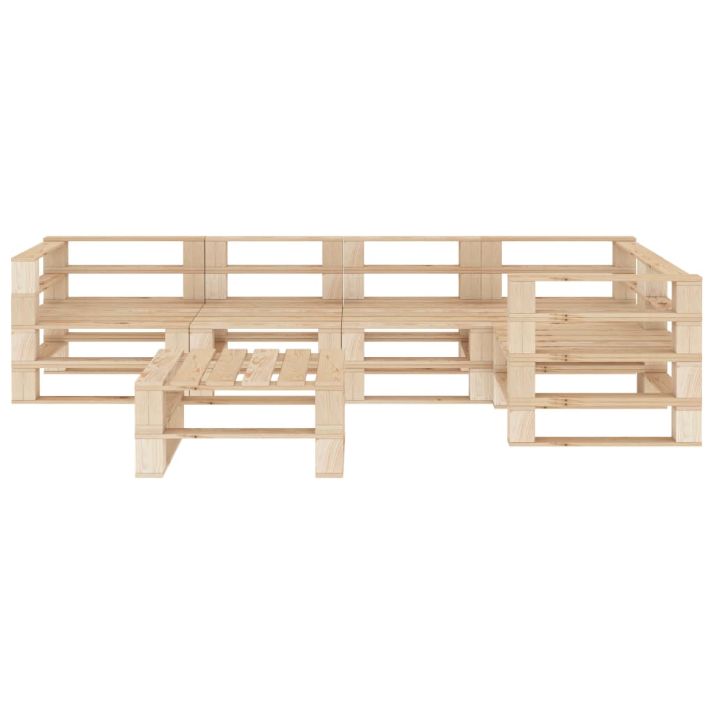 Juego de muebles de palés para jardín 6 piezas de madera