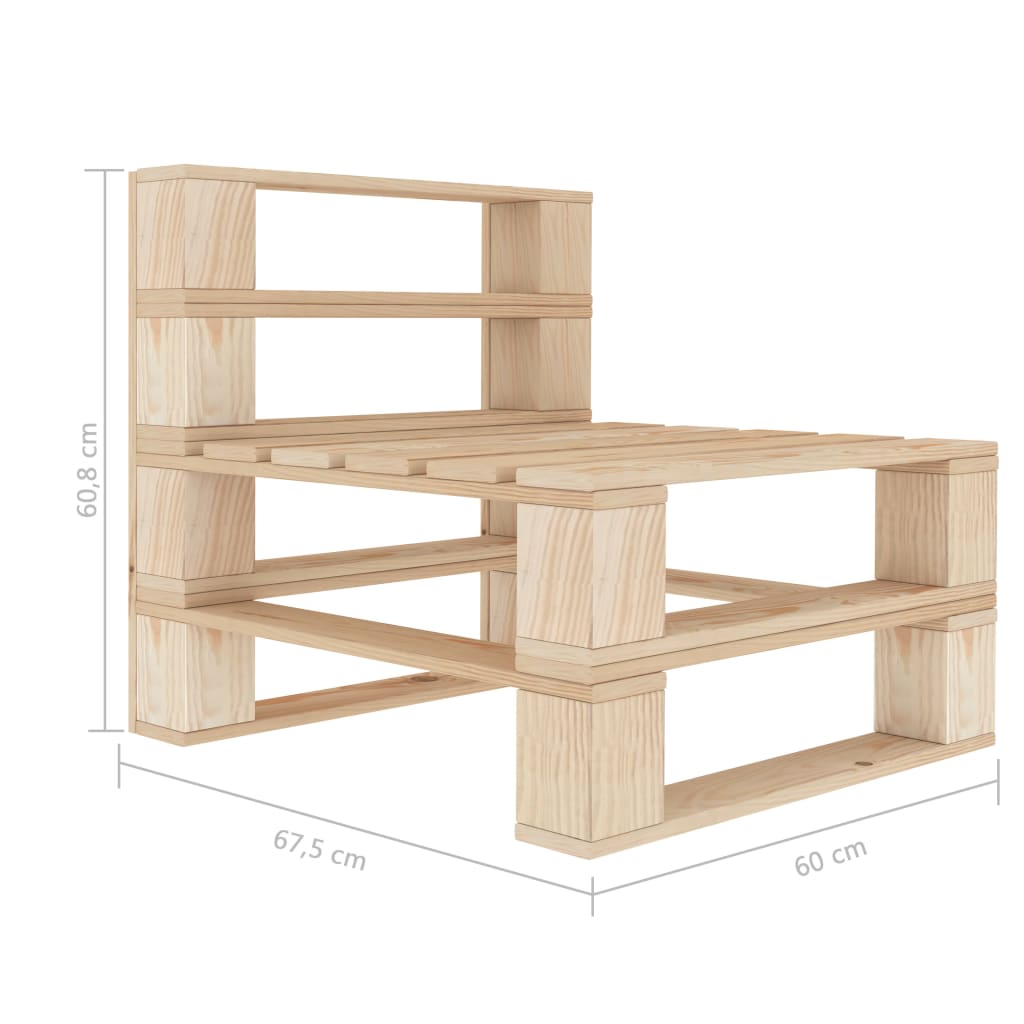 Juego de muebles de palés para jardín 6 piezas de madera