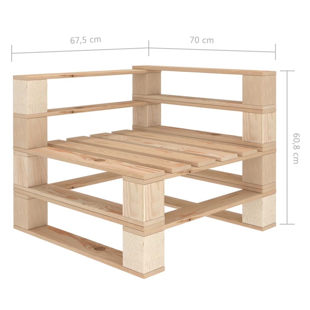 Juego de muebles de palés para jardín 6 piezas de madera