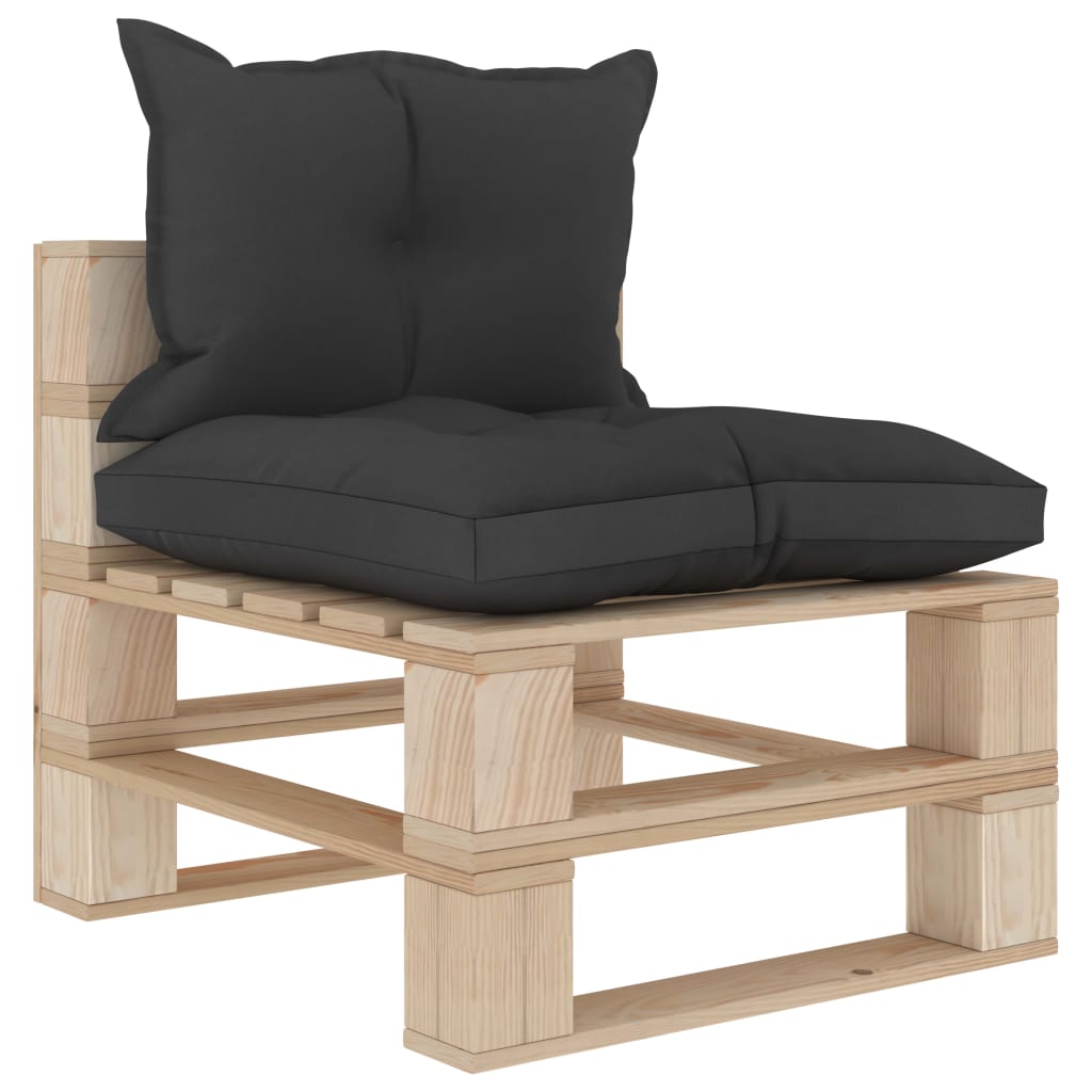 Wooden pallet garden centre sofa with cream cushions