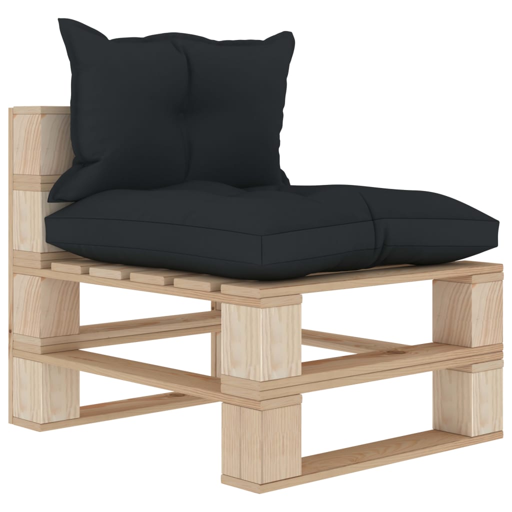 Wooden pallet garden centre sofa with cream cushions