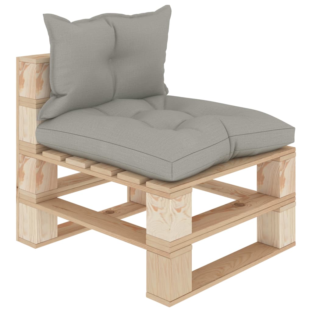 Wooden pallet garden centre sofa with cream cushions
