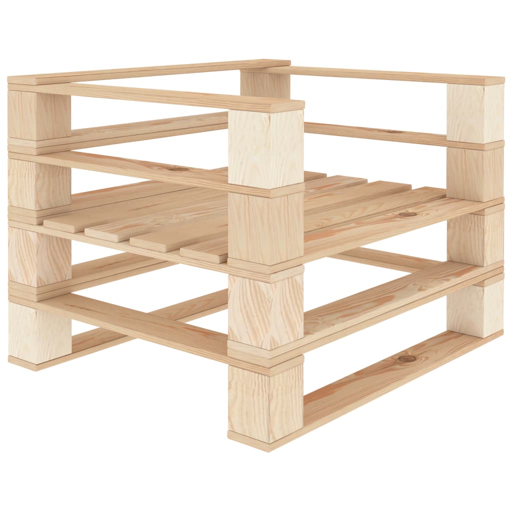 Sofá de jardín de palets madera con cojines crema