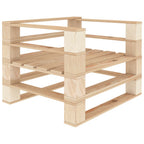 Sofá de jardín de palets madera con cojines crema