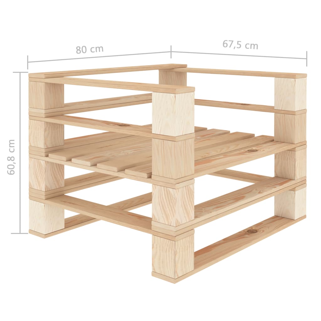 Sofá de jardín de palets madera con cojines crema