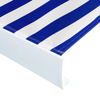 Toldo de carrete motorizado azul y blanco 350x250 cm