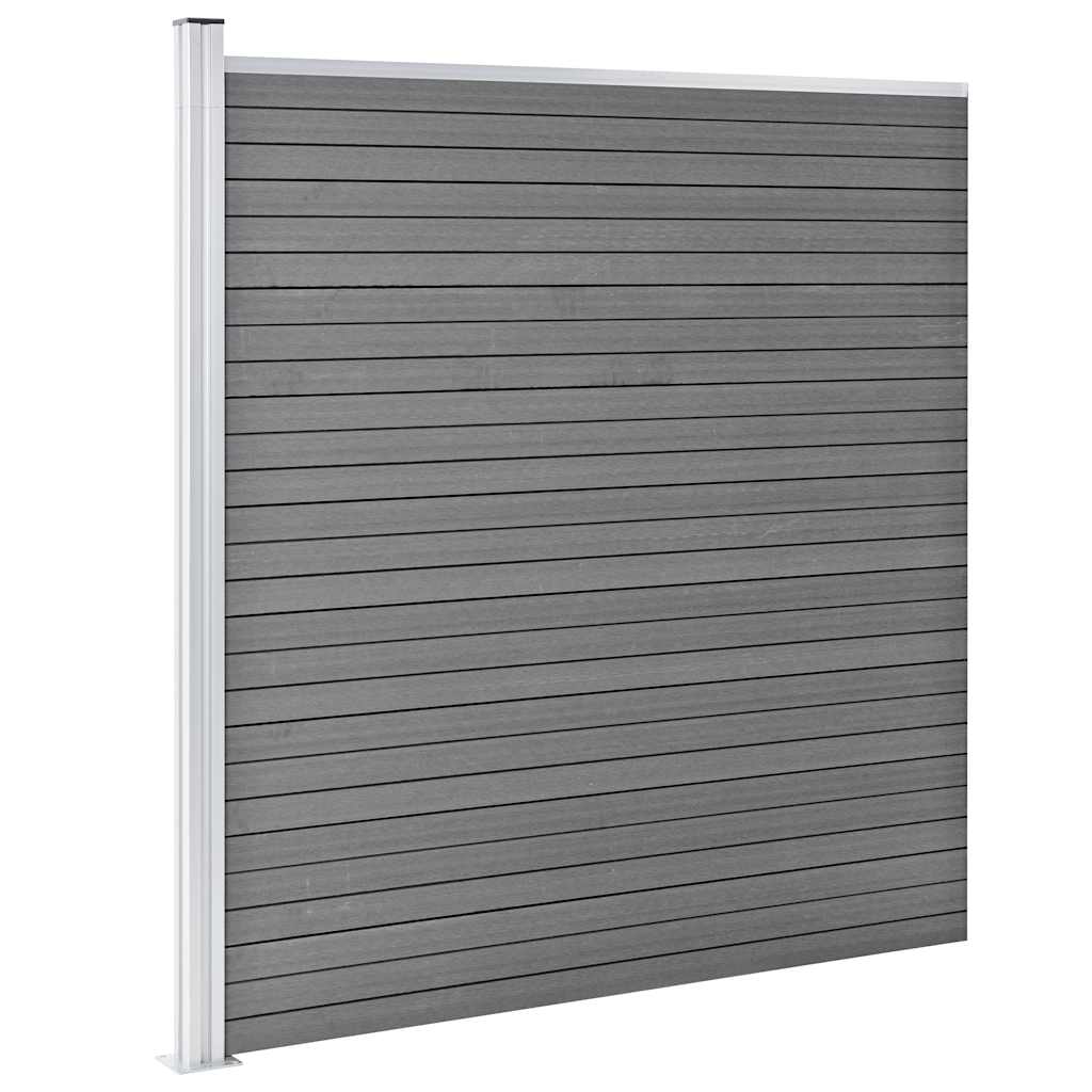 WPC garden fence grey 1218x186 cm