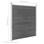 WPC garden fence grey 1218x186 cm