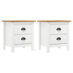 Mesita noche Hill 2uds madera maciza pino blanco 46x35x49,5 cm