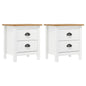 Mesita noche Hill 2uds madera maciza pino blanco 46x35x49,5 cm