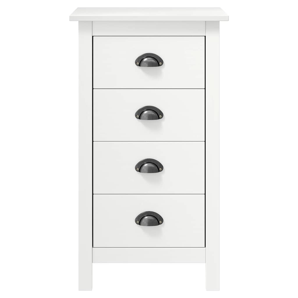 Mesita de noche Hill madera maciza de pino blanco 46x35x49,5 cm