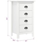 Mesita de noche Hill madera maciza de pino blanco 46x35x49,5 cm