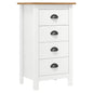 Mesita de noche Hill madera maciza de pino blanco 46x35x49,5 cm