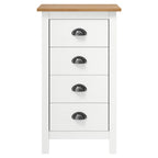 Mesita de noche Hill madera maciza de pino blanco 46x35x49,5 cm