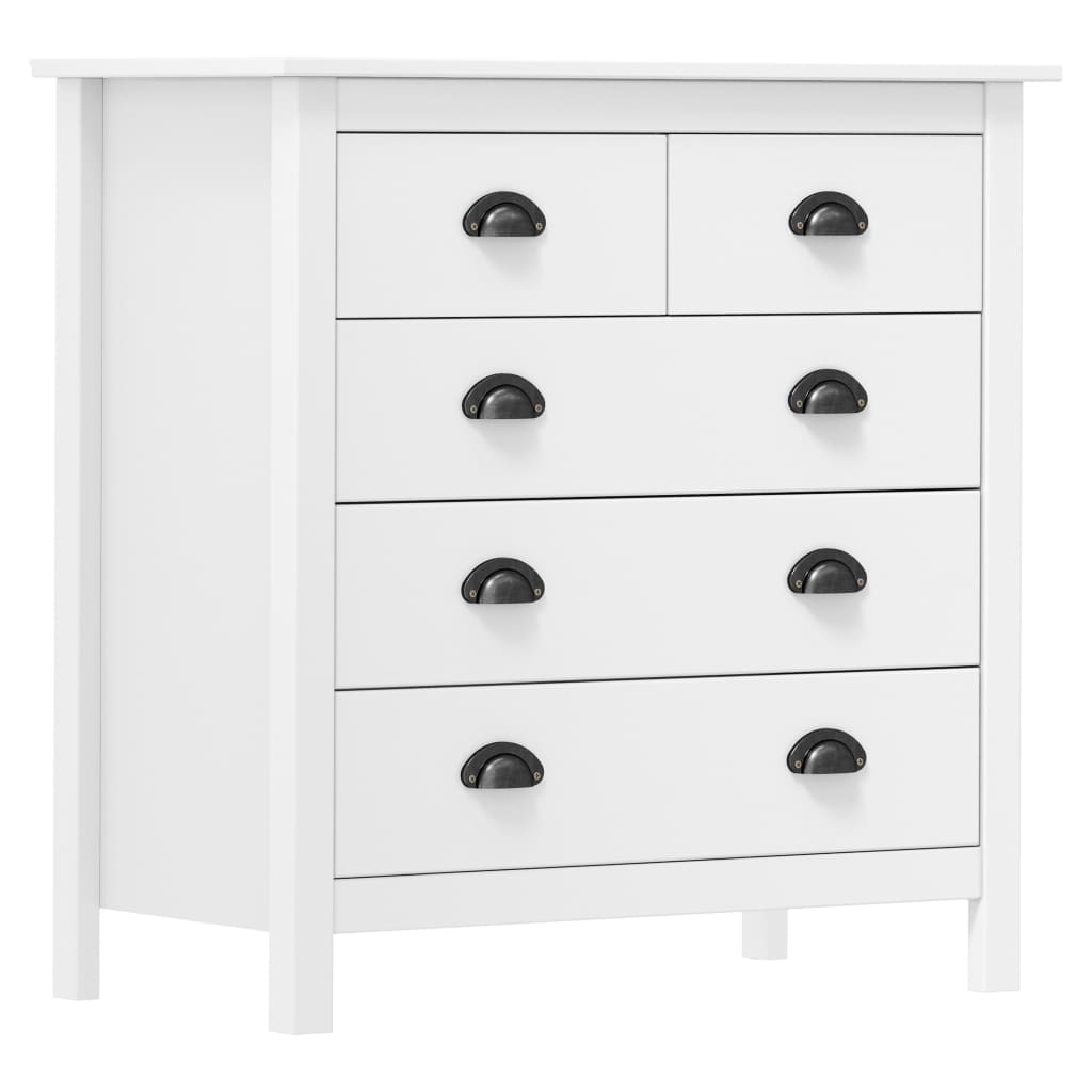 Mesita de noche Hill madera maciza de pino blanco 46x35x49,5 cm