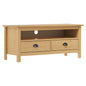Mueble de TV Hill madera maciza de pino blanco 110x40x47 cm