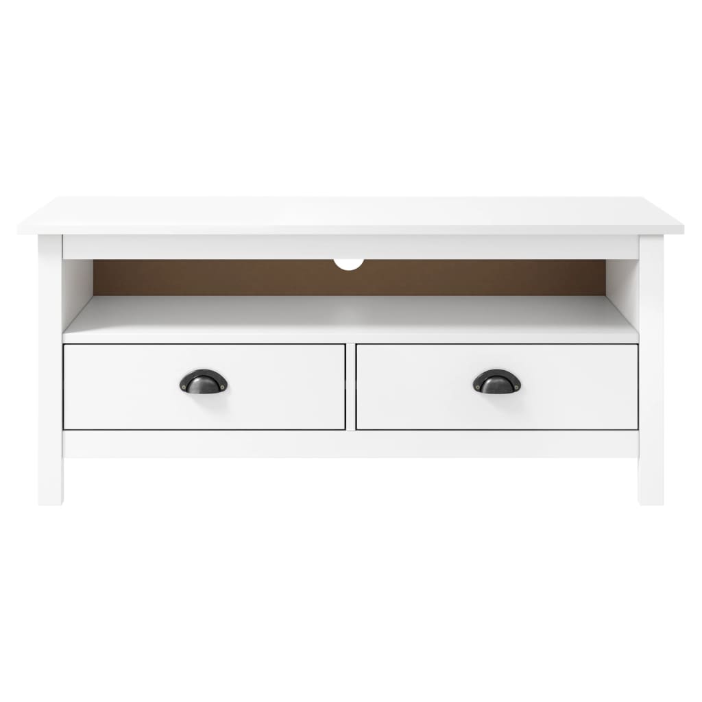 Mueble de TV Hill madera maciza de pino blanco 110x40x47 cm