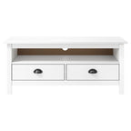 Mueble de TV Hill madera maciza de pino blanco 110x40x47 cm