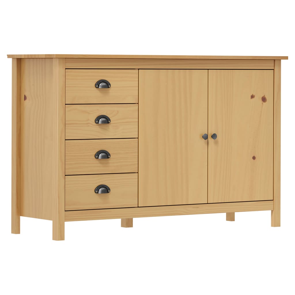 Aparador Hill madera maciza pino marrón miel 130x40x80 cm