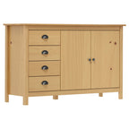 Aparador Hill madera maciza pino marrón miel 130x40x80 cm