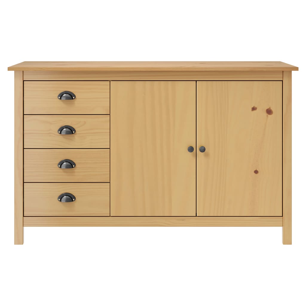 Aparador Hill madera maciza pino marrón miel 130x40x80 cm