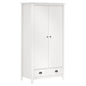 Roupeiro 2 portas Hill madeira maciça pinho branco 89x50x170cm