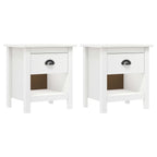 Mesitas de noche 2 uds Hill madera maciza de pino 46x35x49,5 cm