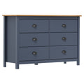 Mesita de noche Hill madera maciza de pino gris 125x40x80 cm