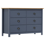 Mesita de noche Hill madera maciza de pino gris 125x40x80 cm