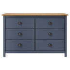 Mesita de noche Hill madera maciza de pino gris 125x40x80 cm