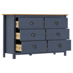 Mesita de noche Hill madera maciza de pino gris 125x40x80 cm