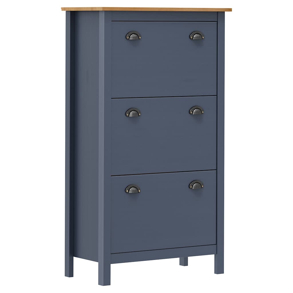 Mueble zapatero Hill madera pino gris 72x35x124 cm